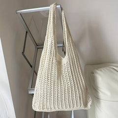 Men's Hollow Crochet Tote Bag for Vacation