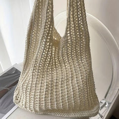 Men's Hollow Crochet Tote Bag for Vacation