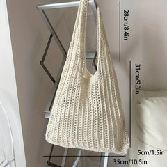 Men's Hollow Crochet Tote Bag for Vacation