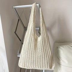 Men's Hollow Crochet Tote Bag for Vacation