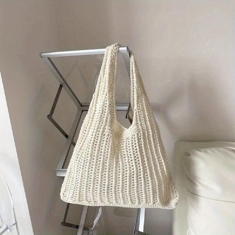 Men's Hollow Crochet Tote Bag for Vacation