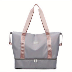 Men's Large Handbag Shoulder Bag Waterproof Casual Bag with Shoe Storage