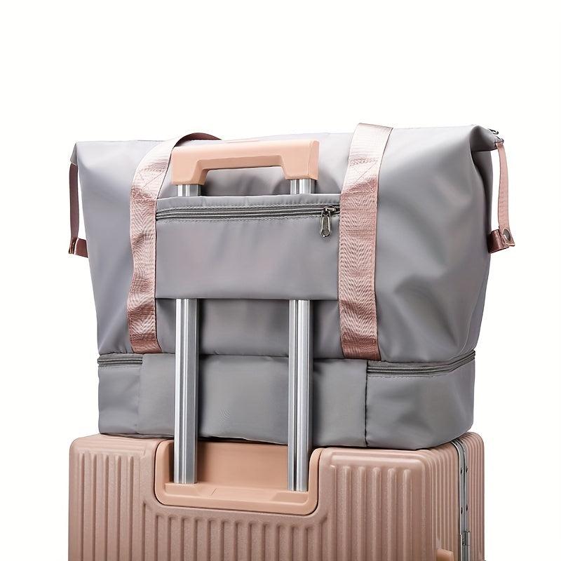 Men's Large Handbag Shoulder Bag Waterproof Casual Bag with Shoe Storage