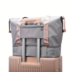 Men's Large Handbag Shoulder Bag Waterproof Casual Bag with Shoe Storage