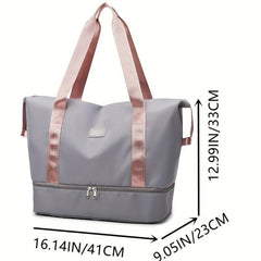 Men's Large Handbag Shoulder Bag Waterproof Casual Bag with Shoe Storage