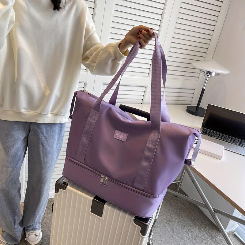 Men's Large Handbag Shoulder Bag Waterproof Casual Bag with Shoe Storage