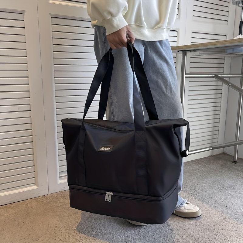 Men's Large Handbag Shoulder Bag Waterproof Casual Bag with Shoe Storage