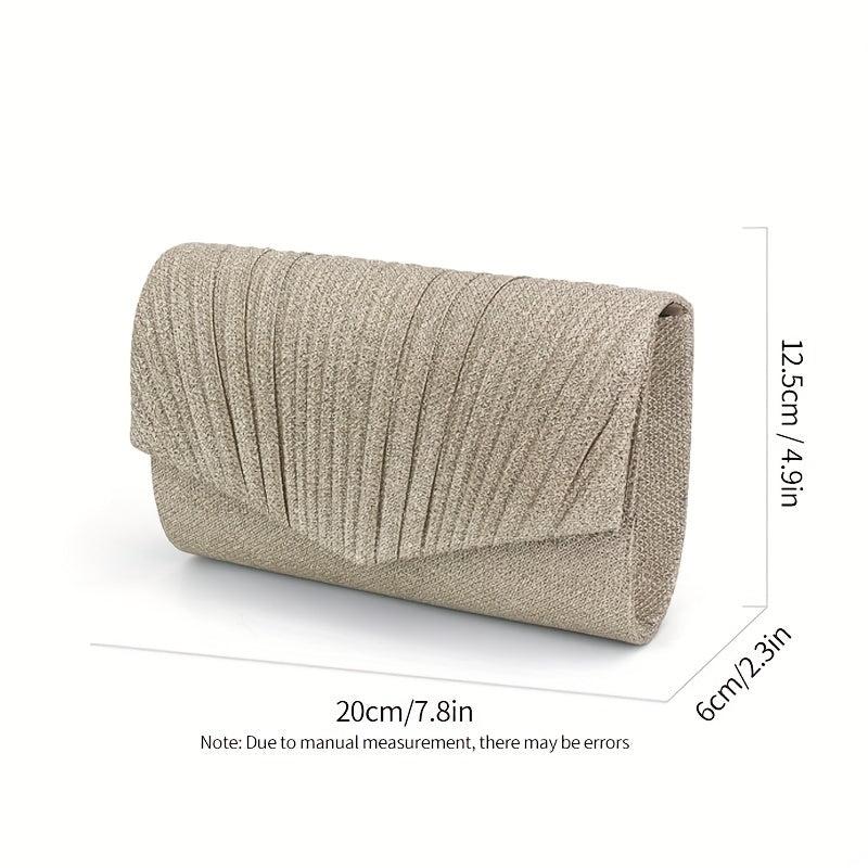 Glitter Flap Clutch Bag Metal Chain Crossbody Purse