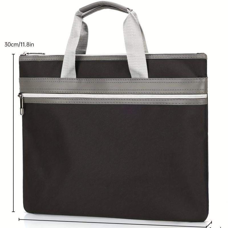 Nylon Briefcase Zippered Document Organizer Handbag