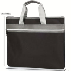 Nylon Briefcase Zippered Document Organizer Handbag