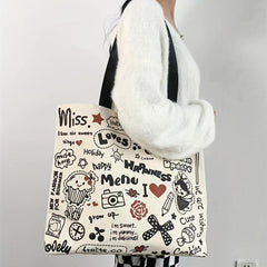 Canvas Bag Large Capacity Shoulder Bag Female Casual Handbag