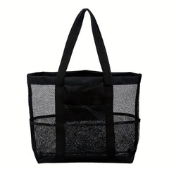 Hollow Mesh Beach Bag Shoulder Bag Tote Travel Toiletry Bag
