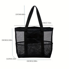 Hollow Mesh Beach Bag Shoulder Bag Tote Travel Toiletry Bag