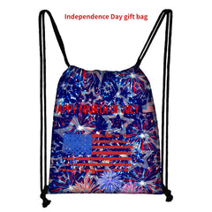 National Day's Gift Bag American Flag Drawstring Backpack