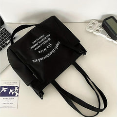Retro Canvas Tote Bag Large Capacity Casual College Student Commuter