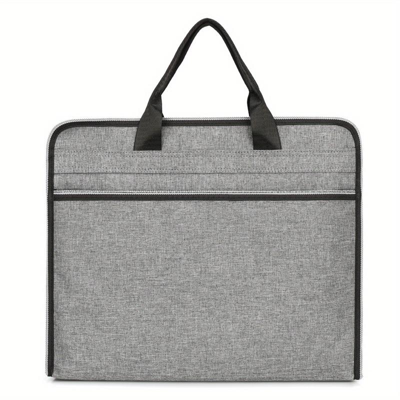 Denim Business Briefcase Handbag For Men Meeting Office Zippered Organizer