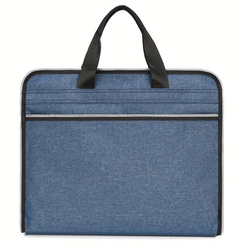 Denim Business Briefcase Handbag For Men Meeting Office Zippered Organizer