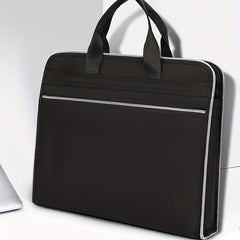 Denim Business Briefcase Handbag For Men Meeting Office Zippered Organizer
