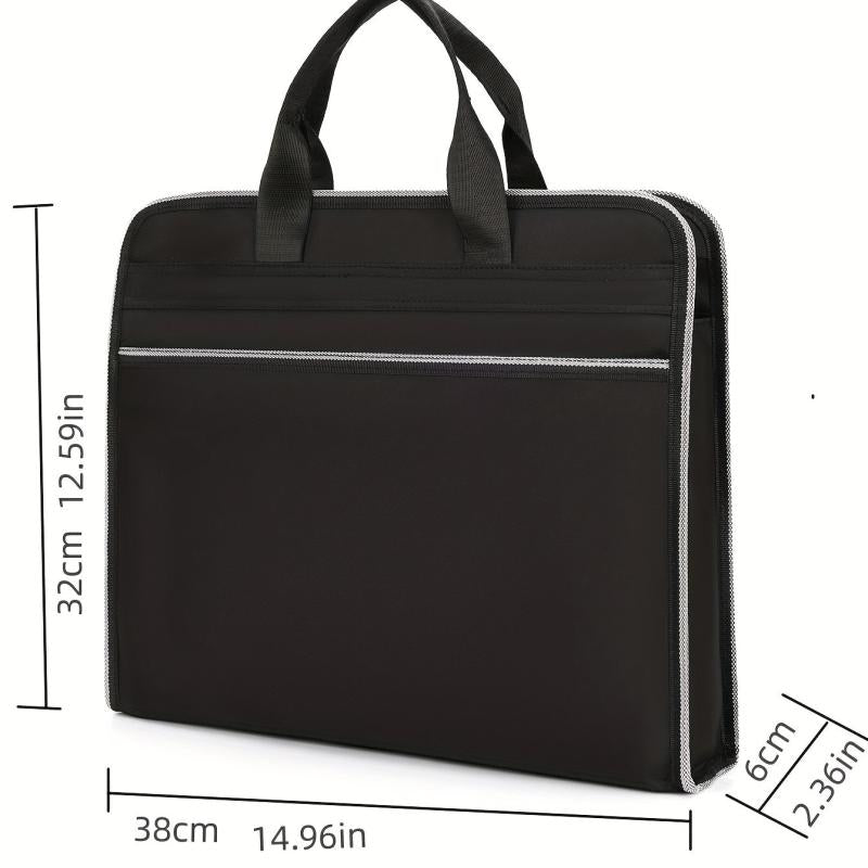 Denim Business Briefcase Handbag For Men Meeting Office Zippered Organizer