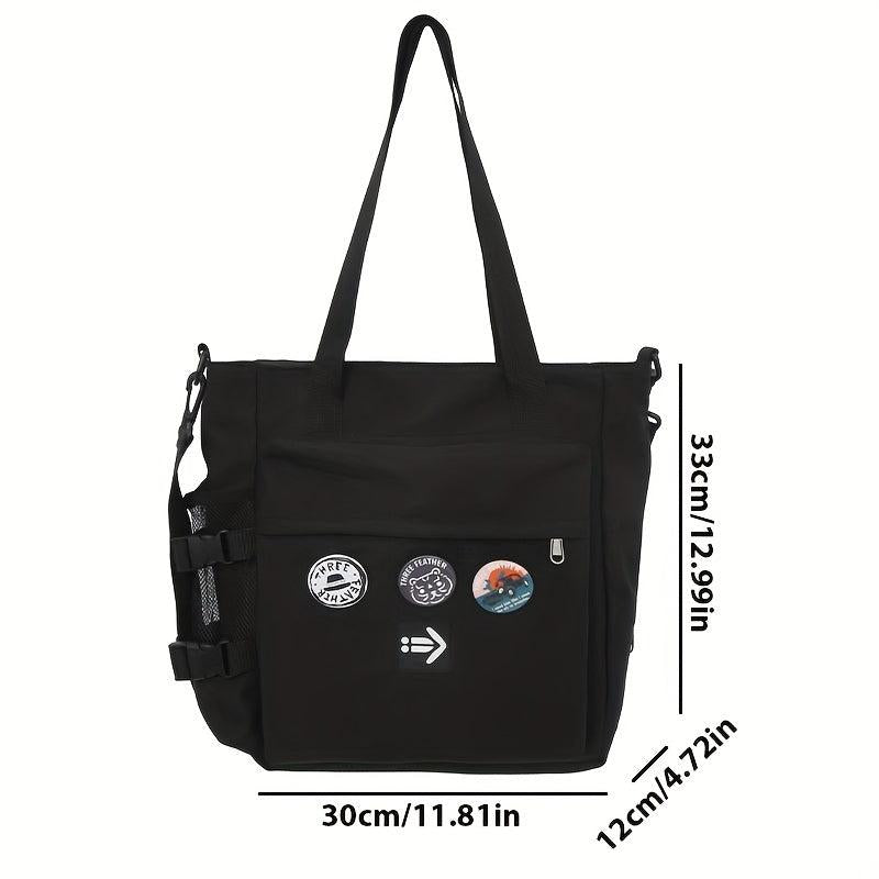 Square Pocket One Shoulder Tote Bag