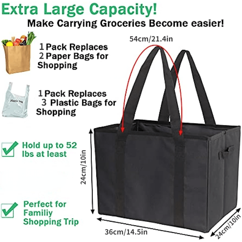 Large Capacity Reusable Grocery Bags Foldable Shopping Bag Heavy Duty Tote Bag