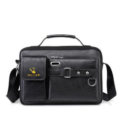 WEIXIER Men's PU Crossbody Bag for Business and Casual Use