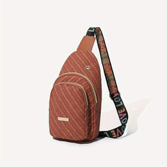 Wide Strap Casual Chest Bag PU Leather Outdoor Sling Bag