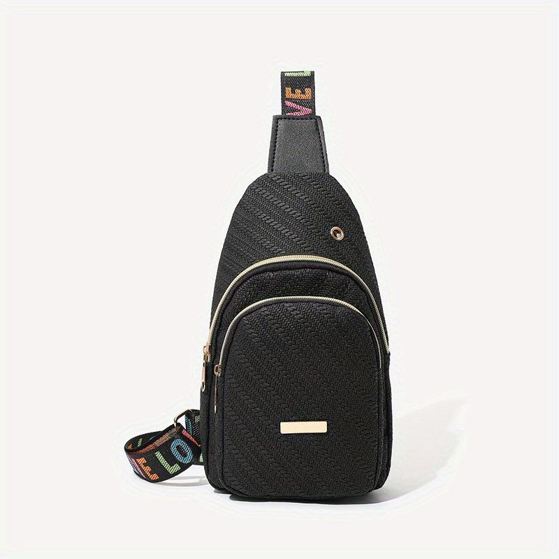 Wide Strap Casual Chest Bag PU Leather Outdoor Sling Bag