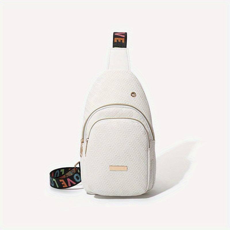 Wide Strap Casual Chest Bag PU Leather Outdoor Sling Bag