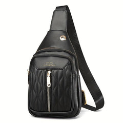Embroidered Geometric Pattern Chest Bag for Women