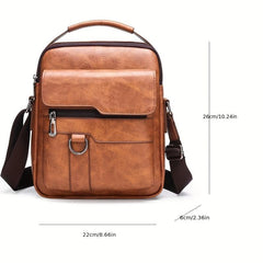 Men's Retro PU Leather Shoulder Bag Casual Handbag