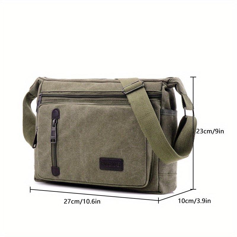 Men's Canvas Messenger Bag Thickened Material Single Shoulder Large Capacity Bag