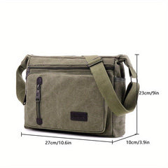Men's Canvas Messenger Bag Thickened Material Single Shoulder Large Capacity Bag
