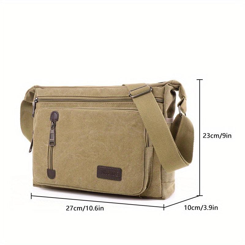 Men's Canvas Messenger Bag Thickened Material Single Shoulder Large Capacity Bag