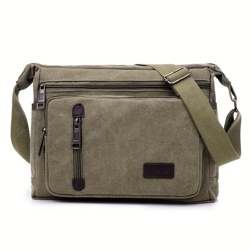 Men's Canvas Messenger Bag Thickened Material Single Shoulder Large Capacity Bag