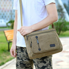 Men's Canvas Messenger Bag Thickened Material Single Shoulder Large Capacity Bag