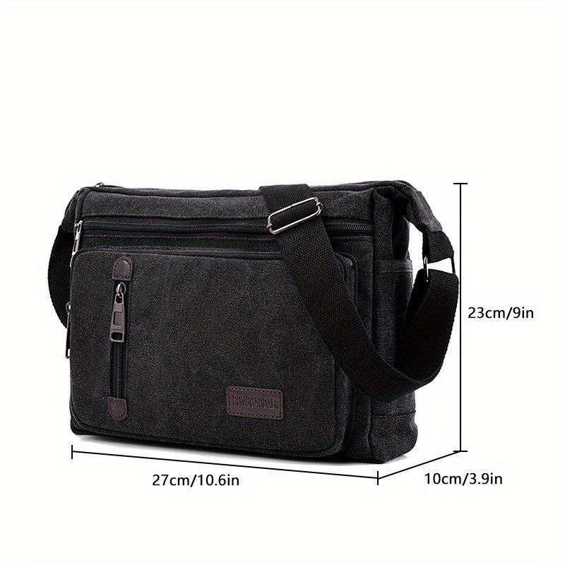 Men's Canvas Messenger Bag Thickened Material Single Shoulder Large Capacity Bag
