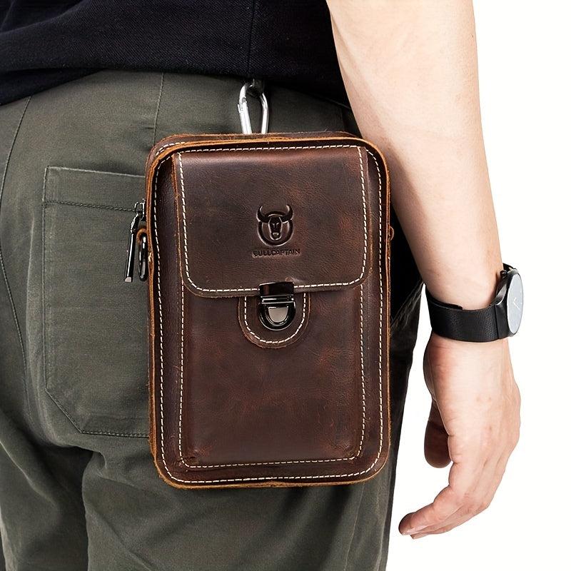 Men's Large Capacity Shoulder Bag Crazy Horse Leather Retro Casual Phone Bag
