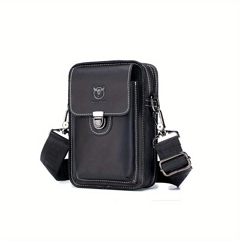 Men's Large Capacity Shoulder Bag Crazy Horse Leather Retro Casual Phone Bag
