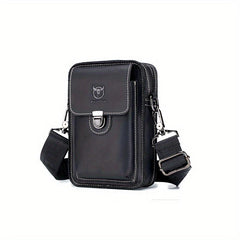 Men's Large Capacity Shoulder Bag Crazy Horse Leather Retro Casual Phone Bag