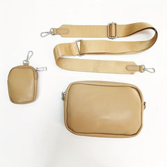 PU Leather Square Crossbody Bag With Coin Purse