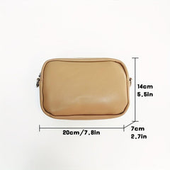 PU Leather Square Crossbody Bag With Coin Purse