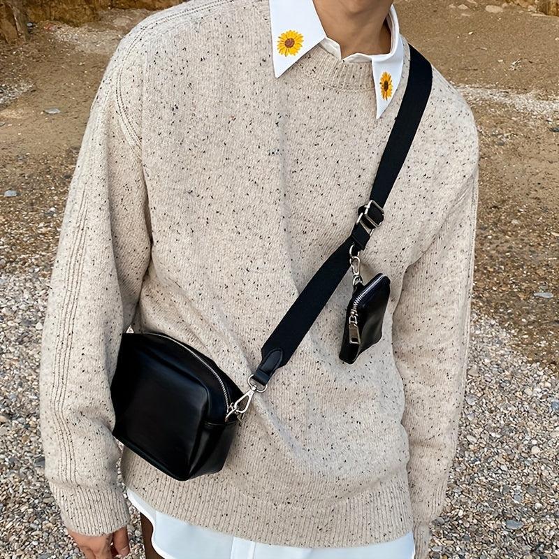 PU Leather Square Crossbody Bag With Coin Purse