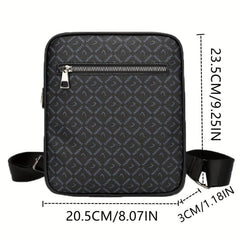 Men's Plaid Crossbody Chest Bag Large Capacity Shoulder Bag