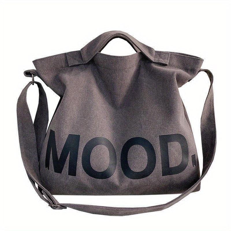 Men's Canvas Print Shoulder Messenger Bag Large Capacity