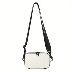Men's Solid Box Shaped Crossbody Bag with Adjustable Strap
