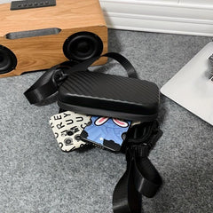 Men's Solid Box Shaped Crossbody Bag with Adjustable Strap