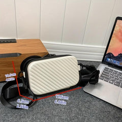 Men's Solid Box Shaped Crossbody Bag with Adjustable Strap