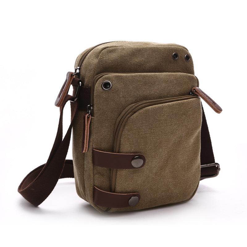 Men's Classic Solid Canvas Shoulder Bag