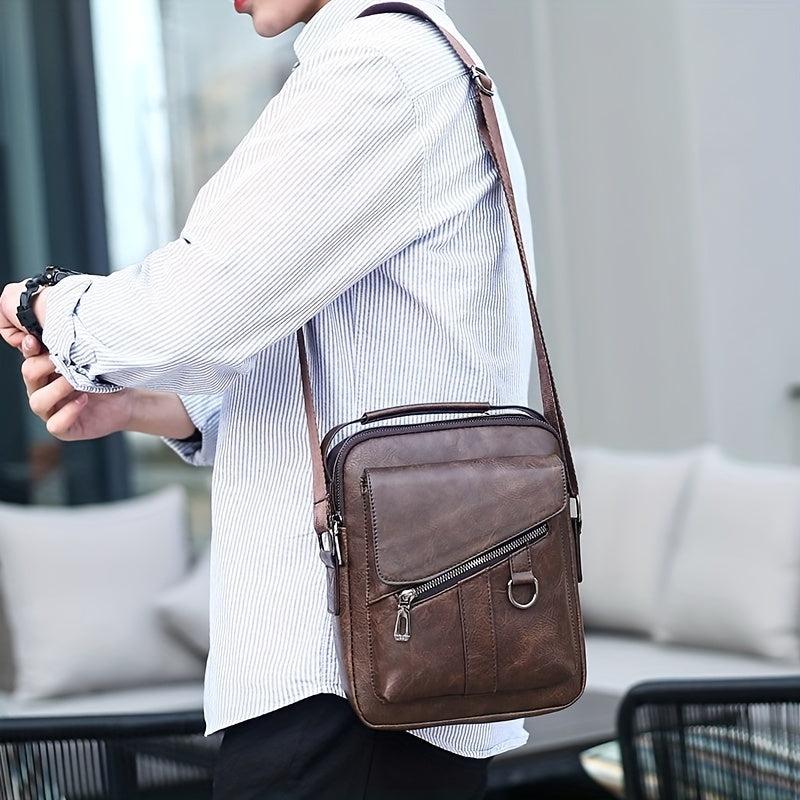 Leather Crossbody Chest Bag Business Sling Messenger Tote Travel Bag